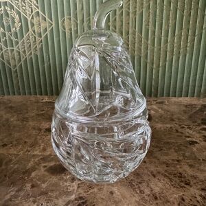 Elegant Clear Glass Pear-Shaped Container